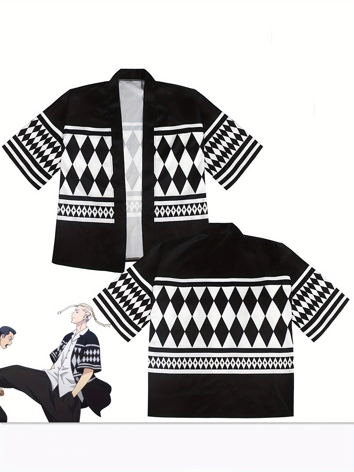 Men's Checkered Loungewear Kimono Robe Nightgown Polyester Casual Indoor Wear