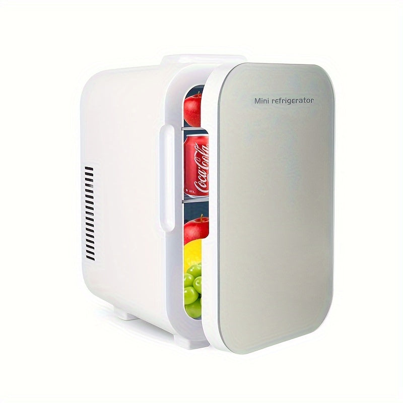 8L Car and Home Mini Refrigerator with Glass Panel, Dual-Use, Semiconductor Cooling