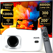 Портативный проектор HD 1080P с поддержкой 4K и яркостью 3000 люмен для домашних и уличных фильмов