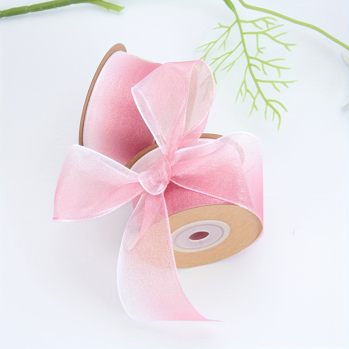 1 ta qatorli rang-barang gradient shaffof organza lenta DIY tort qadoqlash, sovg'a o'rash va bayram bezatish uchun