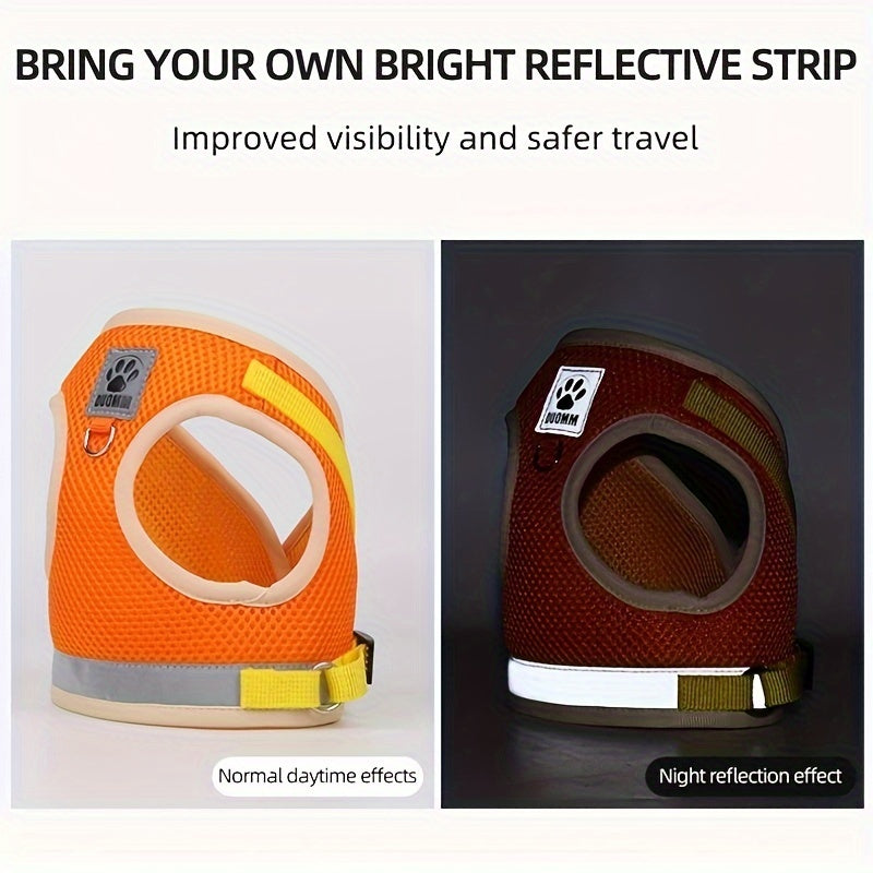 Анти-убегание шлейка для кошек с отражающими элементами, дышащая, регулируемая для путешествий и прогулок на свежем воздухе