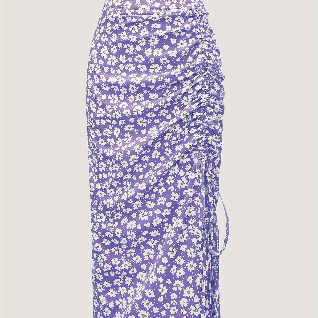 Юбка с цветочным принтом, с завязками и сборкой, юбка миди с высокой талией для весны и лета, женская одежда