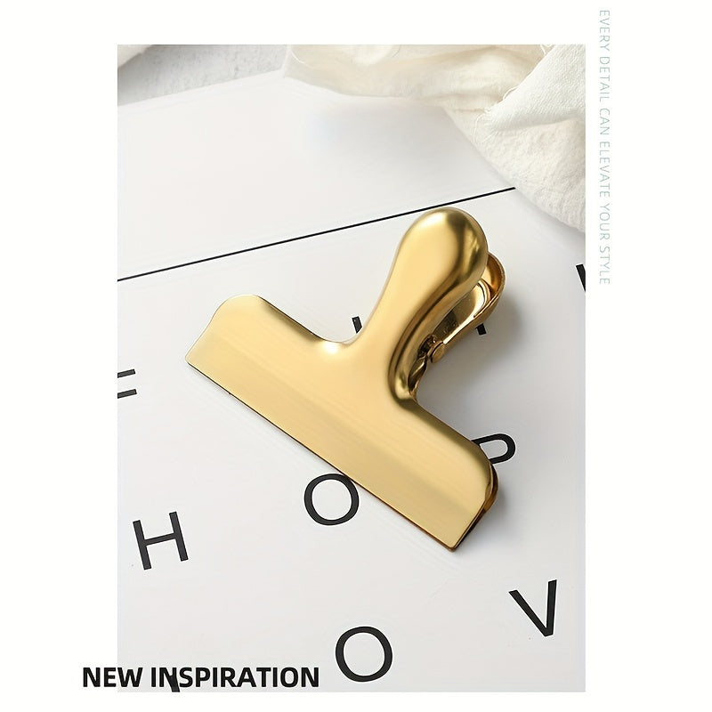 Oziq-ovqat saqlash uchun mo'rtlamaydigan snack muhrlash kliplari to'plami, zanglamas po'latdan yasalgan.