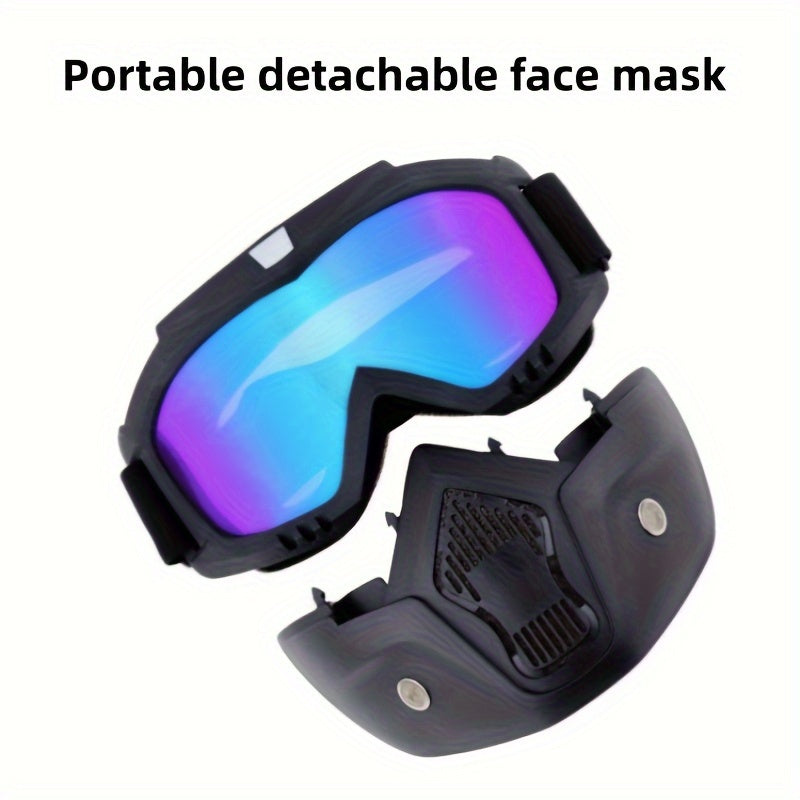 Full Face HD Transparent Windproof Sandproof Welding Protective Goggles with Mask