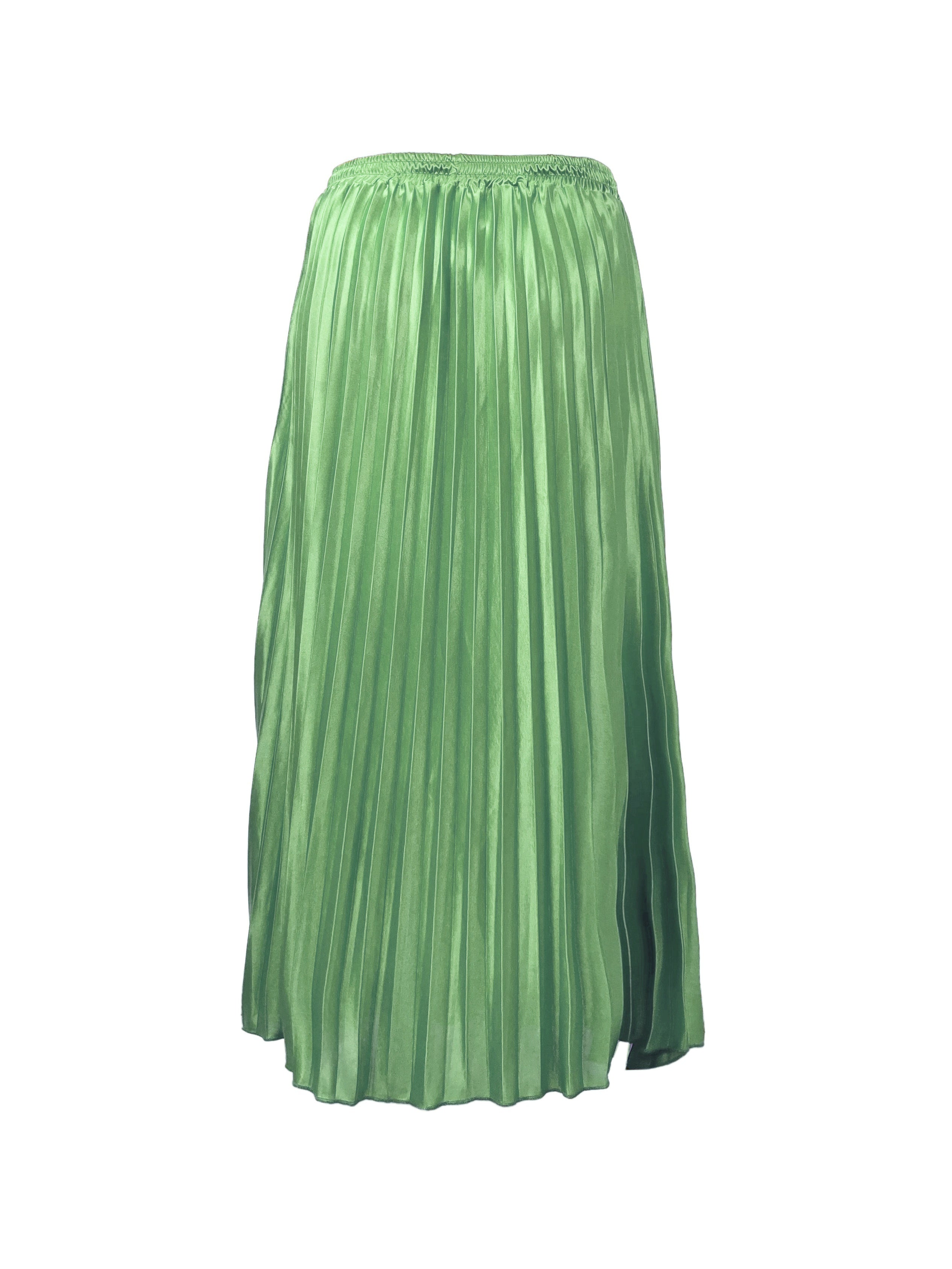 Plus Size Pleated Skirt Elastic Waist Long Skirt For Spring Summer