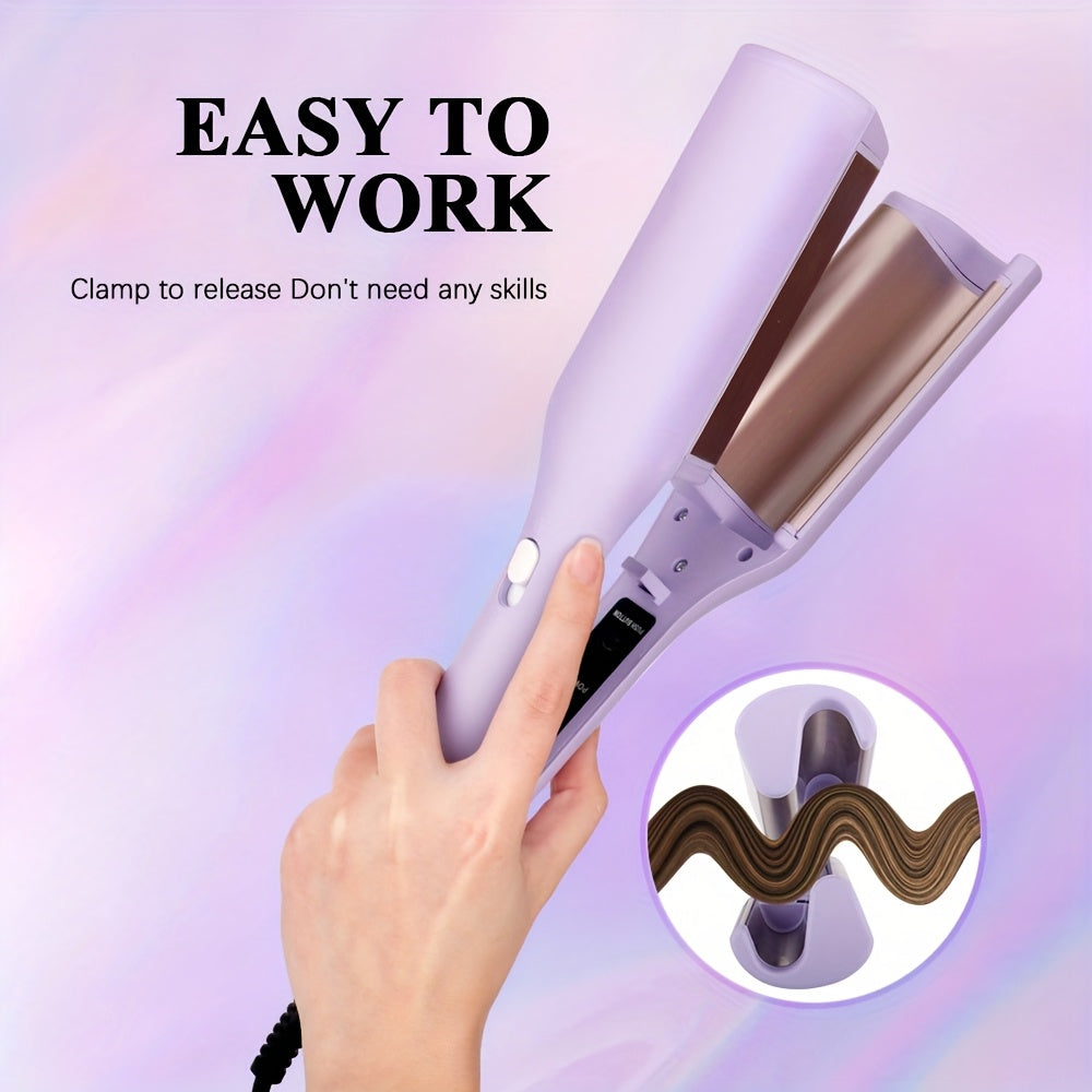 Curling Iron with 2 Barrel Ionic Waver Quick Heating Wand for Wide Deep Waves