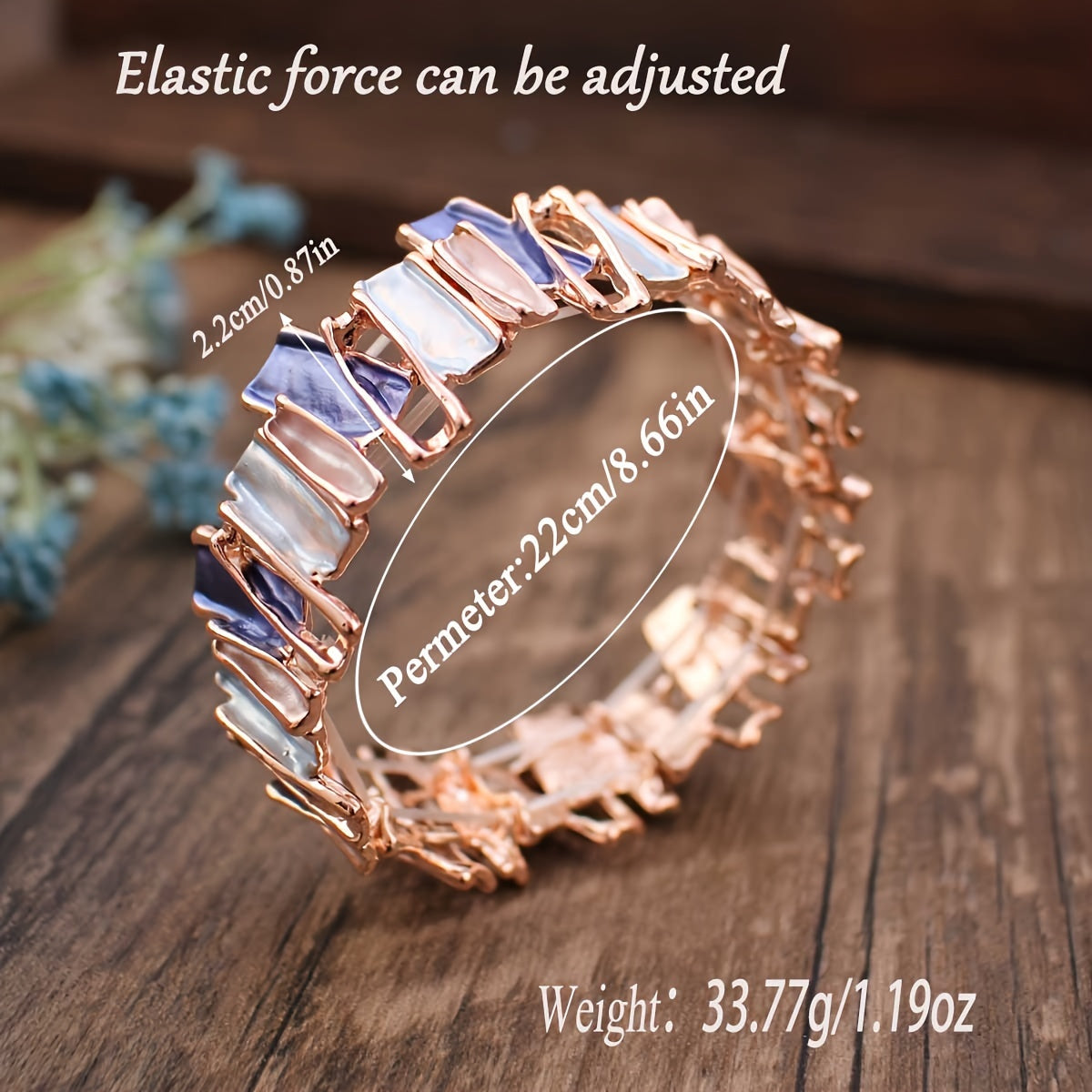 Yoz uchun zamonaviy emal bangle bilaguzuk - Rang-barang, noyob geometrik naqsh bilan kumush qoplama, toksik bo'lmagan qotishma - Bayramlar va sovg'alar uchun ideal