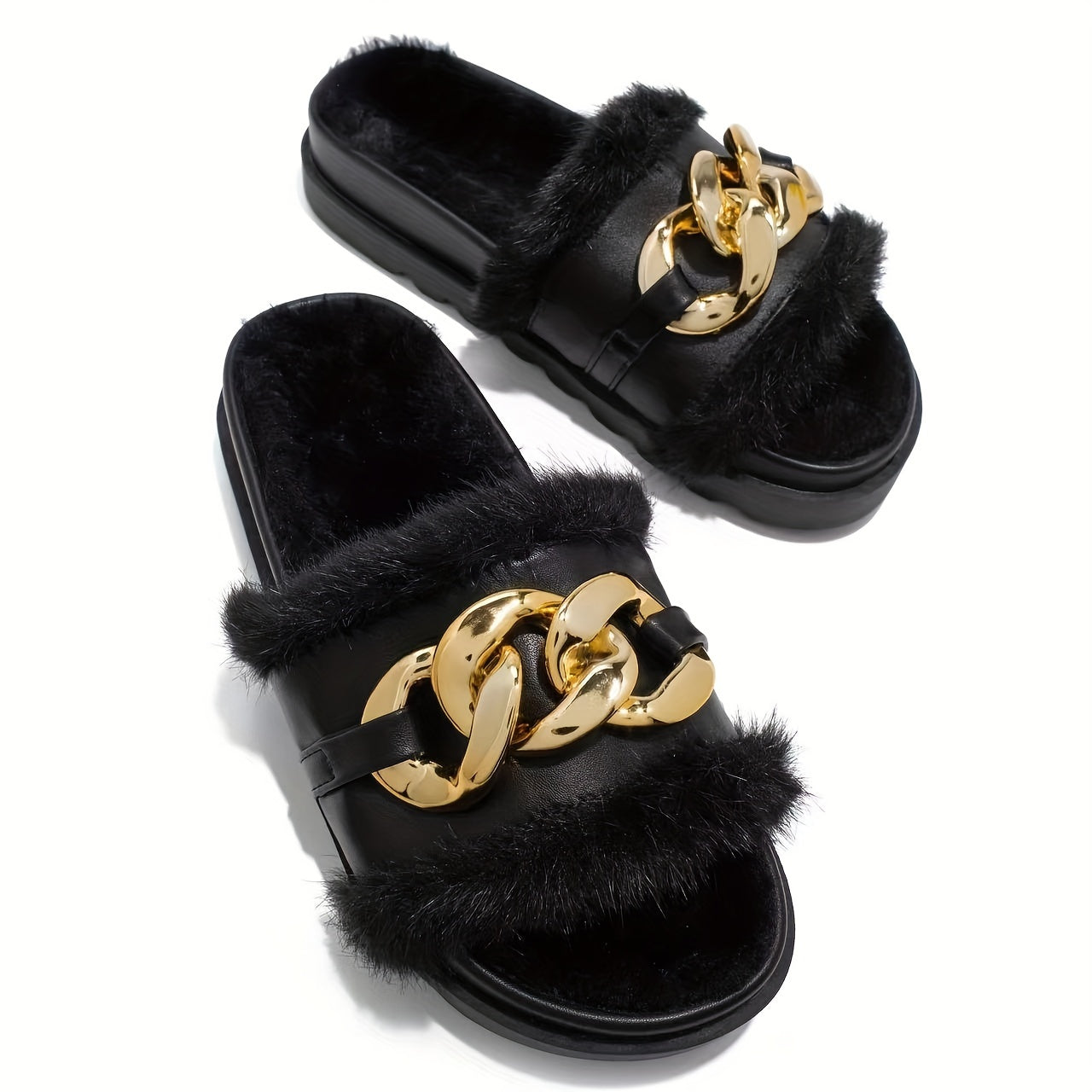 Women's Plush Slip-On Winter Slippers with Cushioned Sole and Non-Slip Backstrap