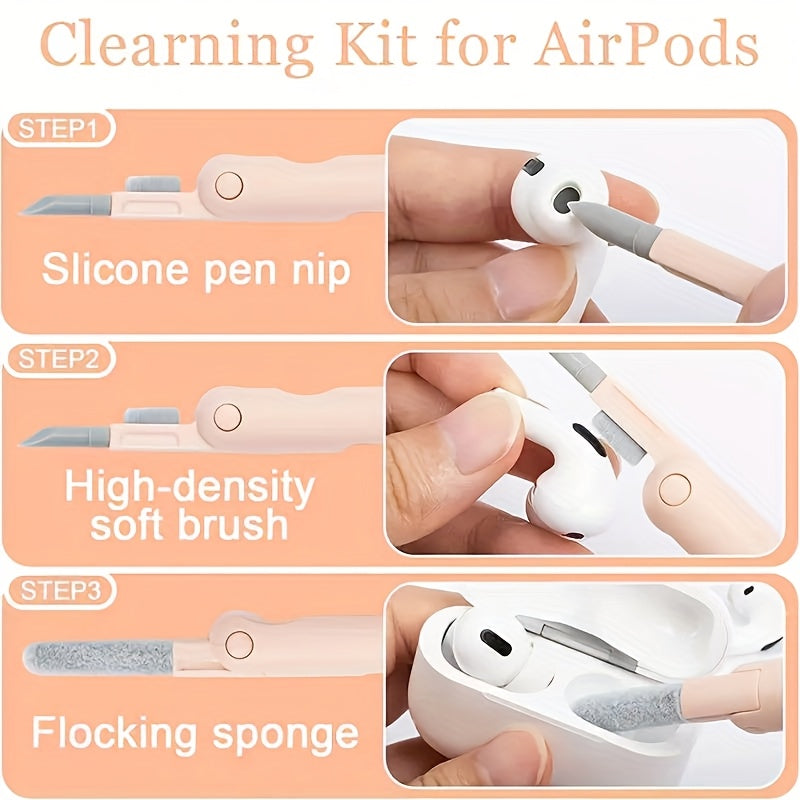 7-in-1 Wireless Headphones and Screen Cleaning Kit with Pen Brush and Tools