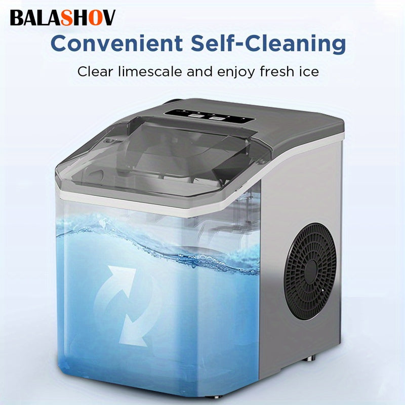 Portable Ice Maker Self-Cleaning Bullet Ice 9 Cubes in 8 Minutes Small Kitchen Bar