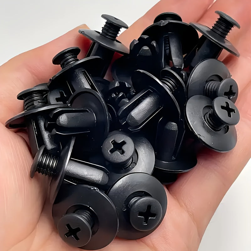 20/60/120pcs 8mm Black Plastic Rivets Car Bumper Fasteners Durable Clips