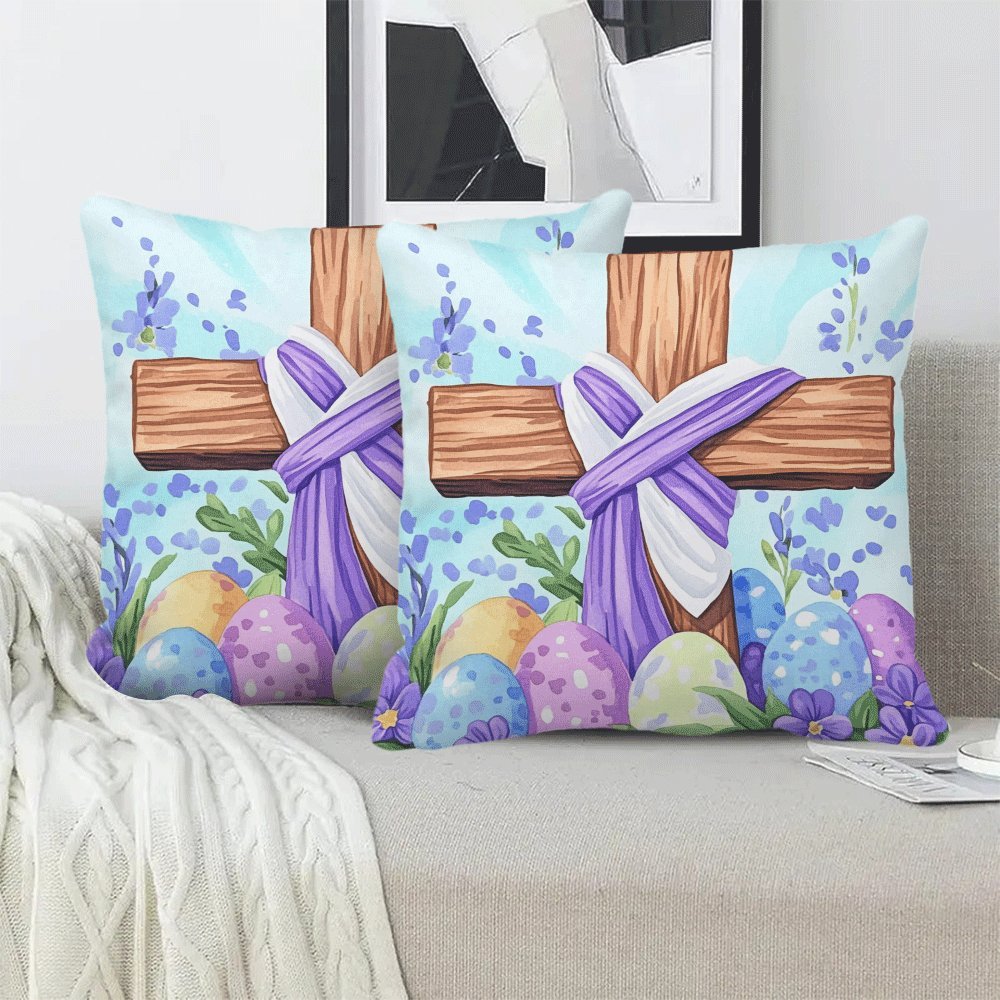 Set of 2 Floral Pillow Covers 45x45 cm with Zipper Closure for Sofa and Bedroom Decor