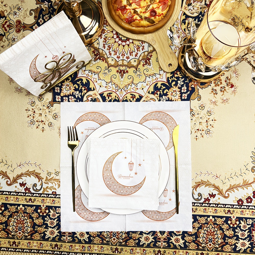 20 Disposable Paper Towels Ramadan Decorations Moons Lanterns 33cm for Parties