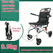Lightweight Carbon Wheelchair with Linear Pull Brakes and Shelves