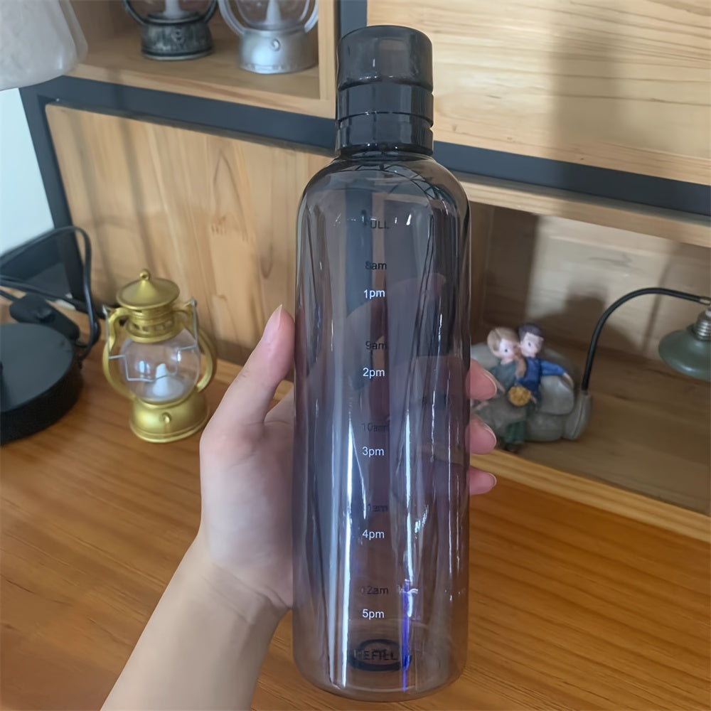 Large Capacity Leakproof Drop-Resistant Sport Water Bottle with Time Marker