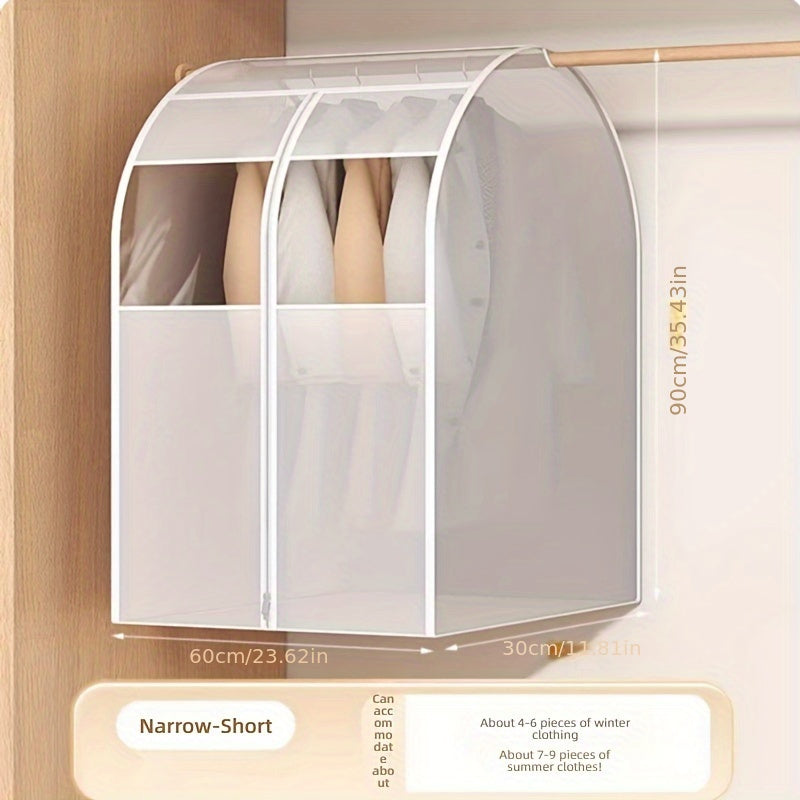 Translucent PEVA Hanging Garment Bag Dustproof Cover for Suits and Coats