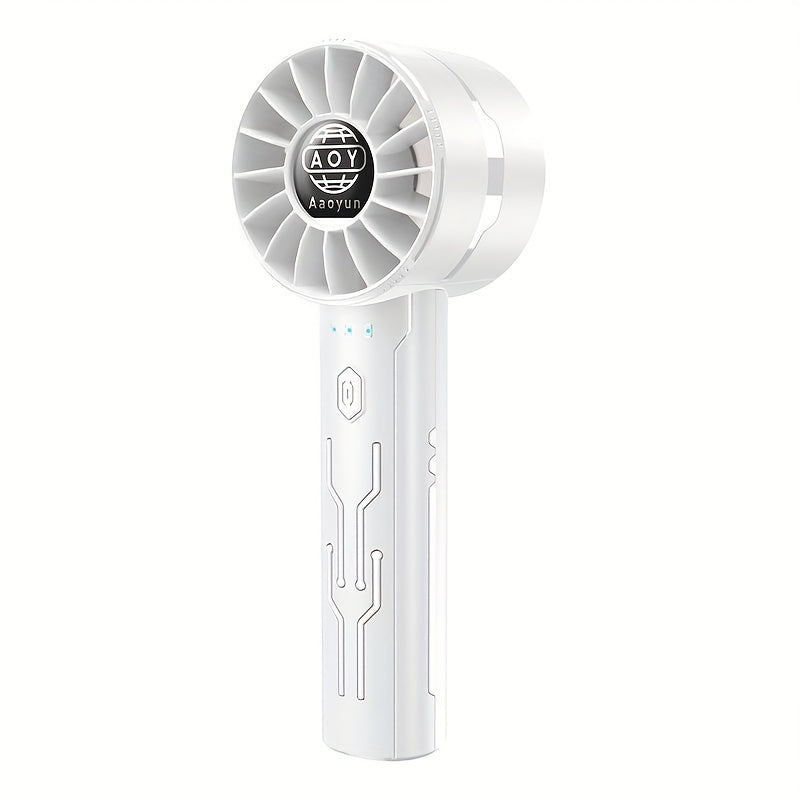 Mini USB Handheld Fan with Turbo Wind 4-Speed Adjustable Portable Cooling