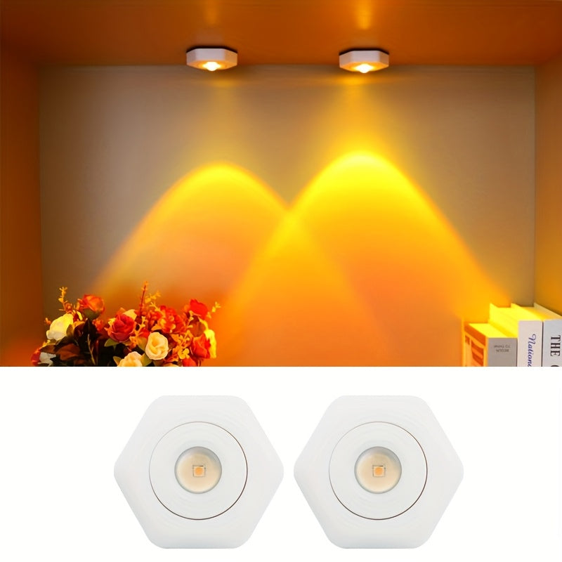 Lámpara de atardecer LED con diseño hexagonal, brillo de dos niveles, alimentada por batería para dormitorio, sala de estar, fotografía