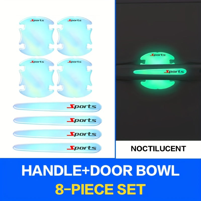 Универсальный защитный накладка на ручку автомобильной двери с ночным светом, устойчивый к царапинам и износу