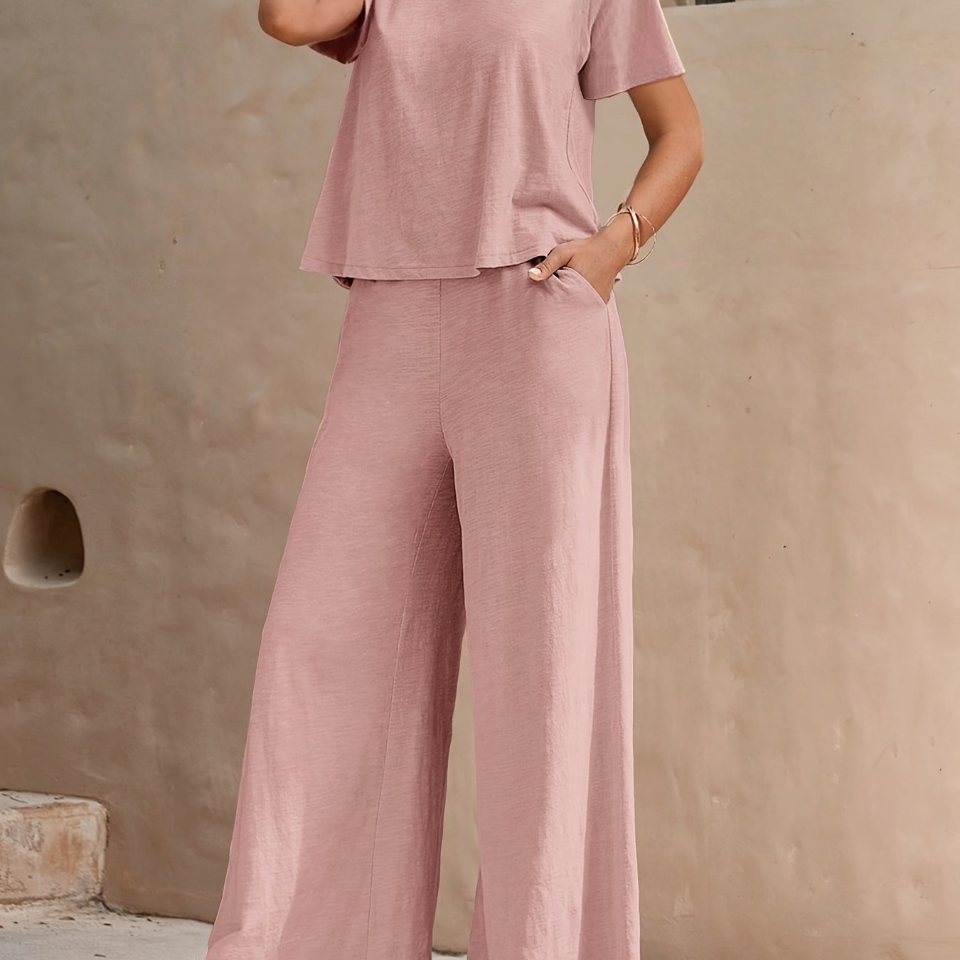 Ayollar uchun ta'til uslubi ikki qismli to'plam Bohemia plyaj bosma paxta kundalik ko'ylak va shimlar