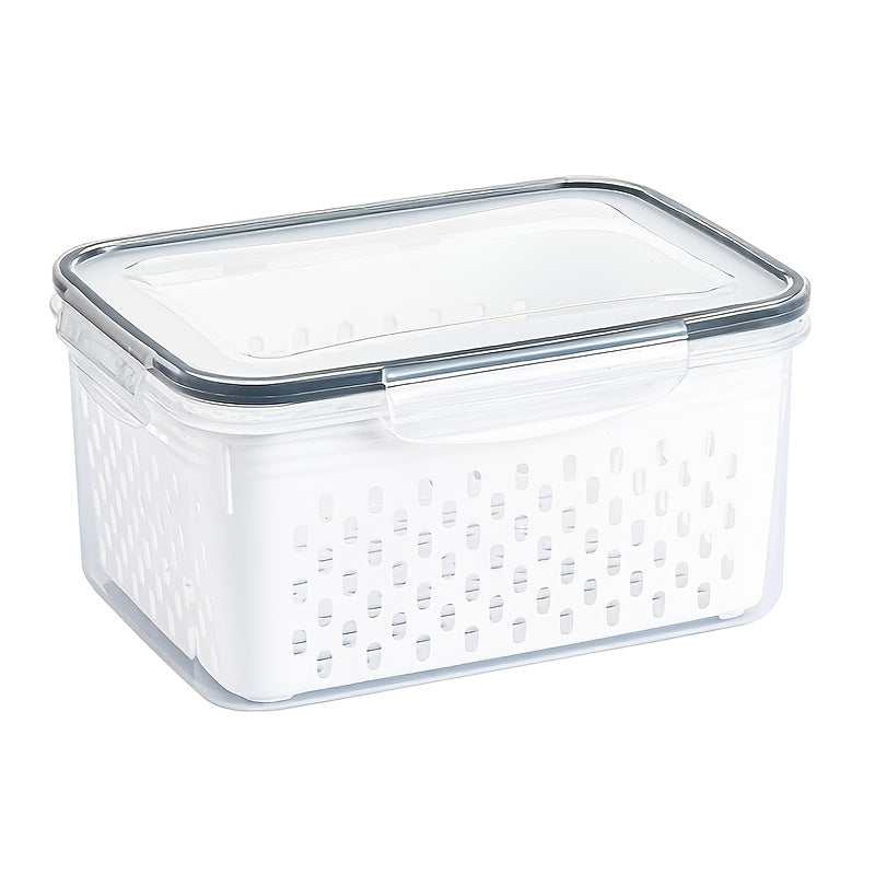 Double-Layer BPA-Free Food Storage Containers Set with Draining Lids Leakproof Stackable