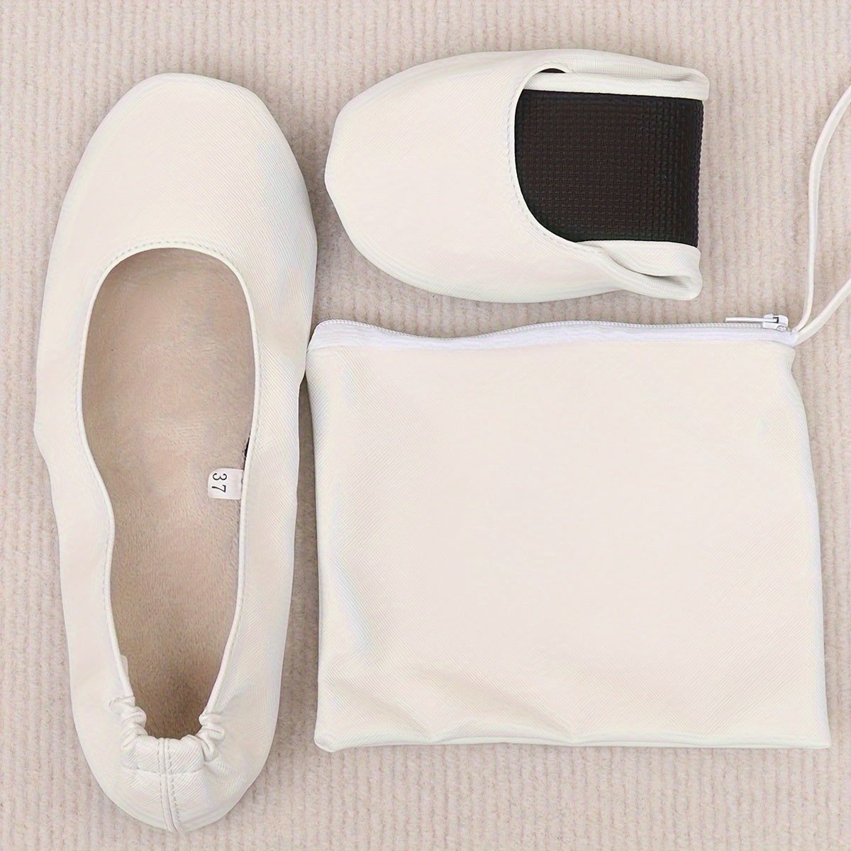 Zapatos de baile suaves, ligeros y plegables para interior con patrón de cruz en negro para mujer