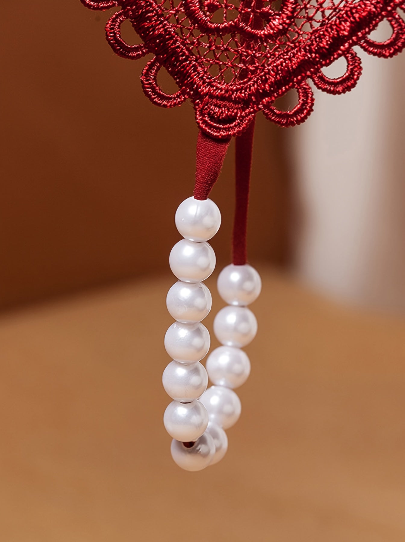 Women's Vintage Pearl Beaded Low Waist Thong Lingerie