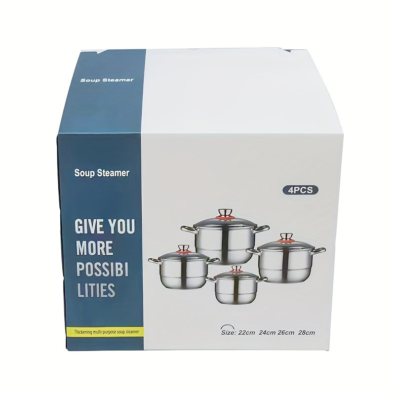 Stainless Steel Steamer and Soup Pot for Induction and Gas Stoves, Durable Noodle Cooker