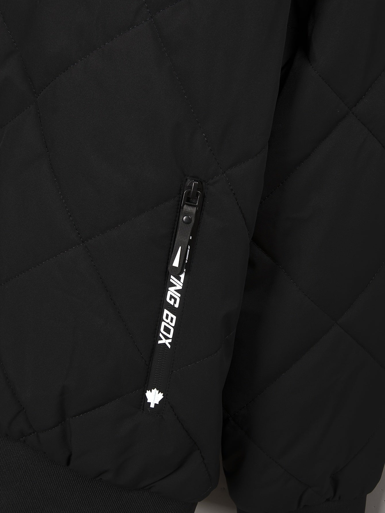 Men's Gray Quilted Hoodie Jacket with Zip Pockets Plus Size Fall Winter Polyester