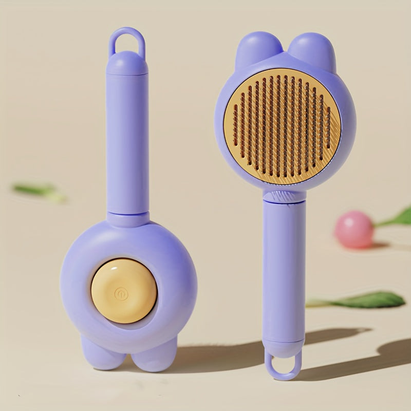 Self-Cleaning Slicker Brush for Cats and Dogs Stainless Steel Bristles Ergonomic Handle