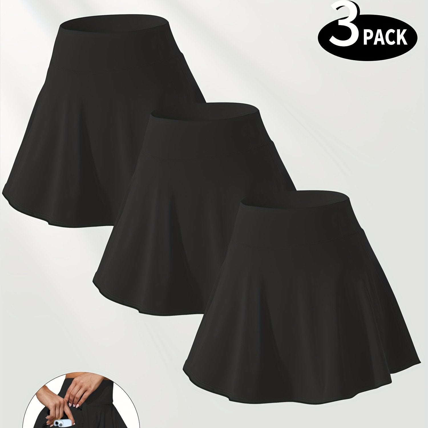 Plus Size Tennis Skort With Pockets Set For Spring Summer