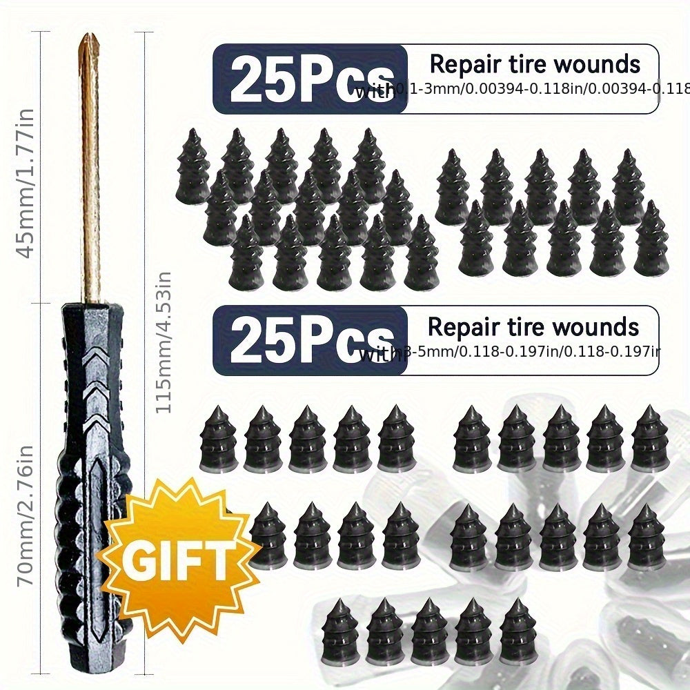 Набор для ремонта автомобильных шин с несколькими размерами и инструментами