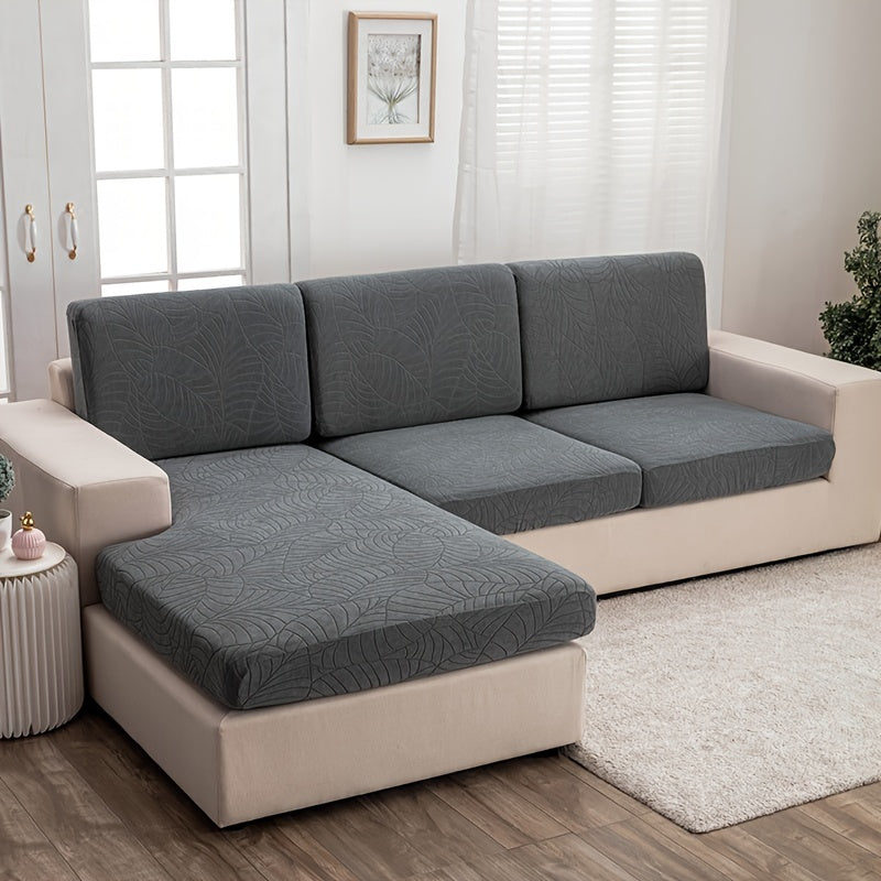 Waterproof Sofa Cover with Large Leaf Jacquard Design All-Season Dust Spill Protection Durable Washable