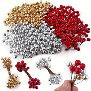 Artificial Berries Mix 100 Pieces for Holiday Decorating Wreaths and Crafts