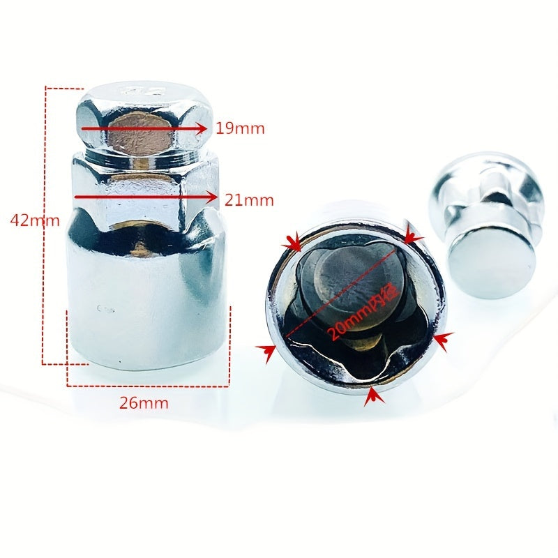 4+1 Car Anti-Theft Wheel Hub Screw Sleeve Tool M12x1.5 M12x1.25 M14x1.5