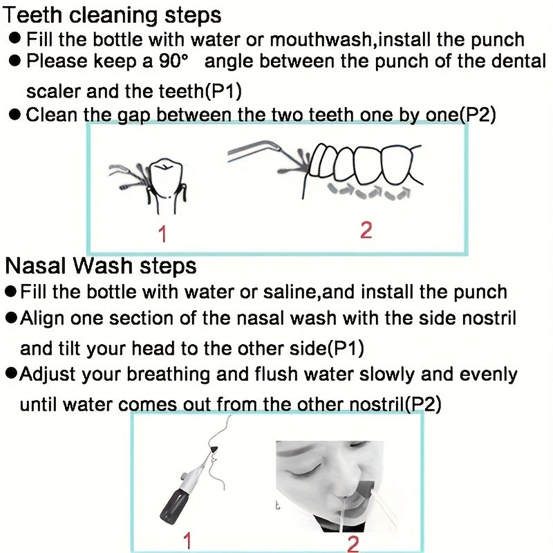 irrigador dental portátil con agua y flosser para viaje y hogar con doble boquilla