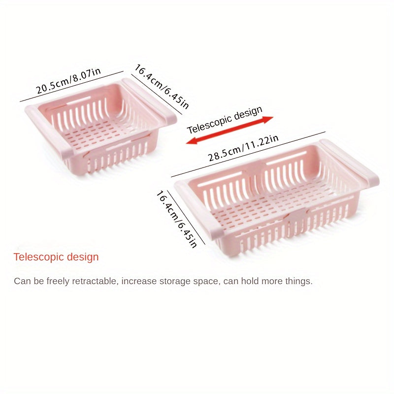 Kitchen Refrigerator Organizer with Drainage Shelf Rack and Storage Basket