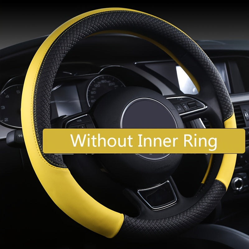 Universal Faux Leather 15 Inch Car Steering Wheel Cover Anti-Slip Auto Interior