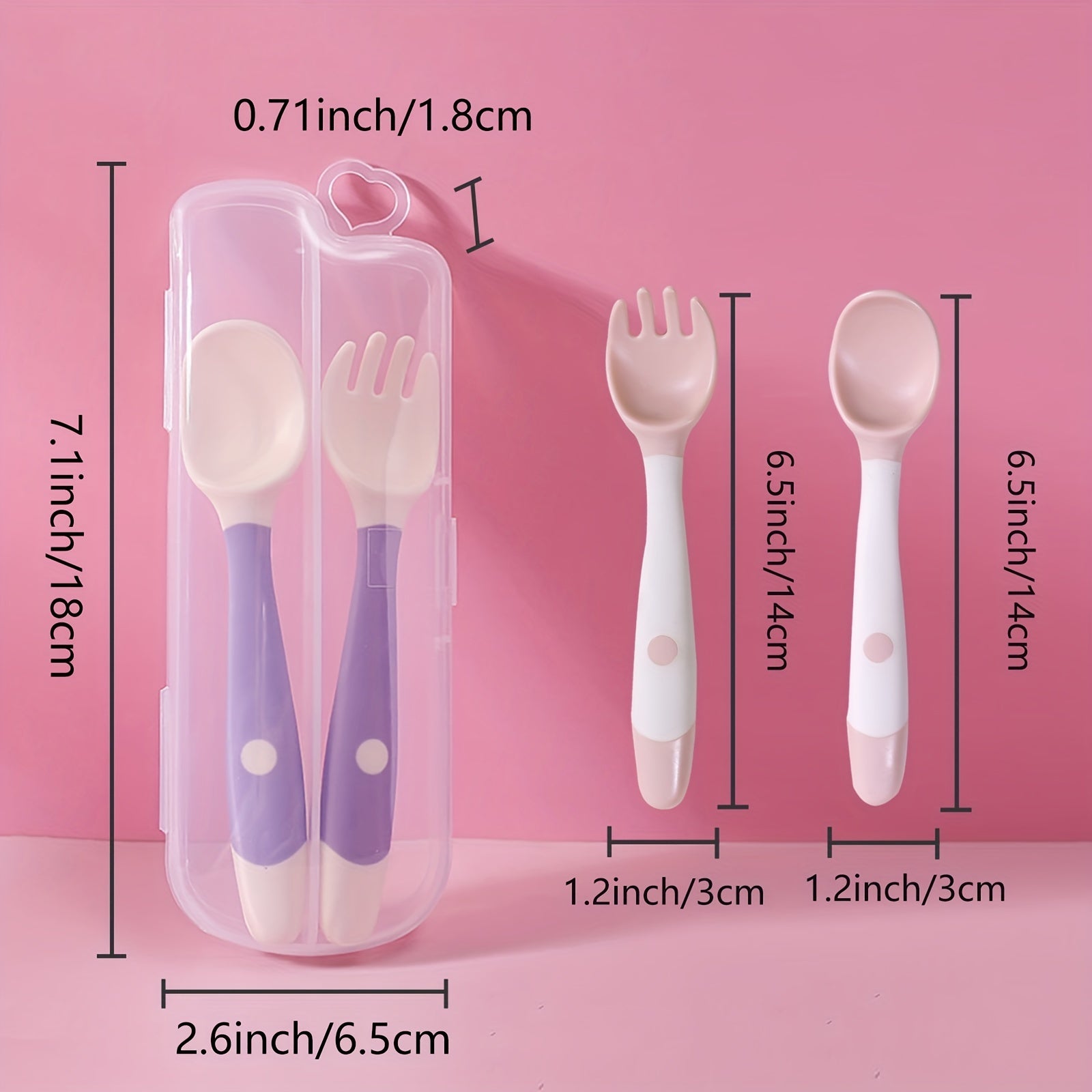 Children's Feeding Set BPA-Free Spoon and Fork with Travel Case for Kids