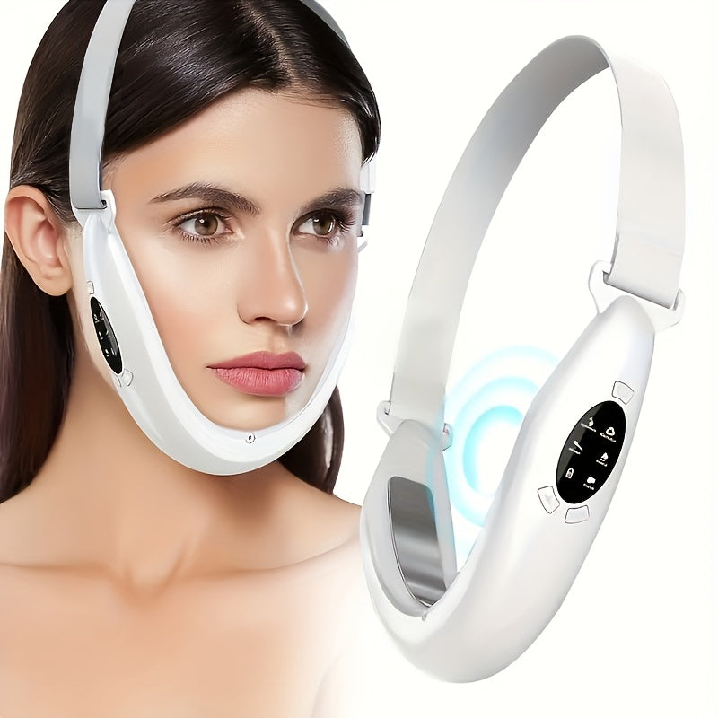 Portativ V-Line Yuzi Ko'taruvchi Massajer - Oq, USB Zaryadlangan - Do'stlar uchun Sovg'a