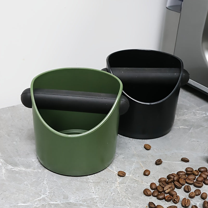 Vibrant Espresso Knock Box with Non-Slip Base and Silicone Knocking Rod