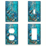 Blue Ocean Starfish and Seashell Switch Cover for Bedroom Kitchen Bathroom Decor
