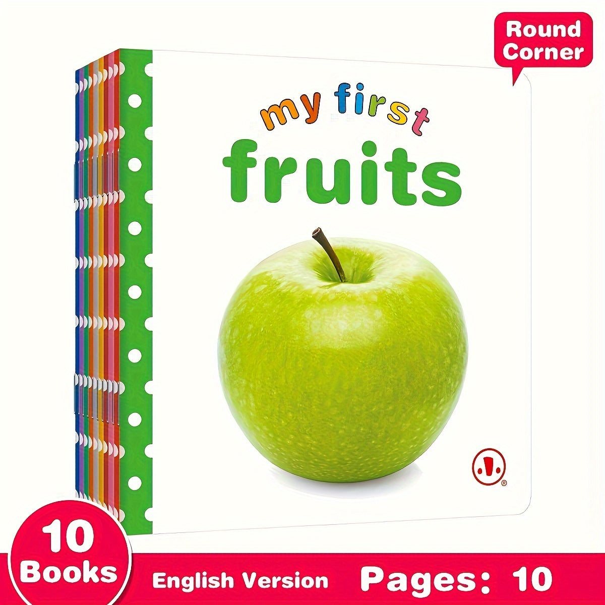 Set of 10 Children's Object Recognition Books in English with Apple Covers
