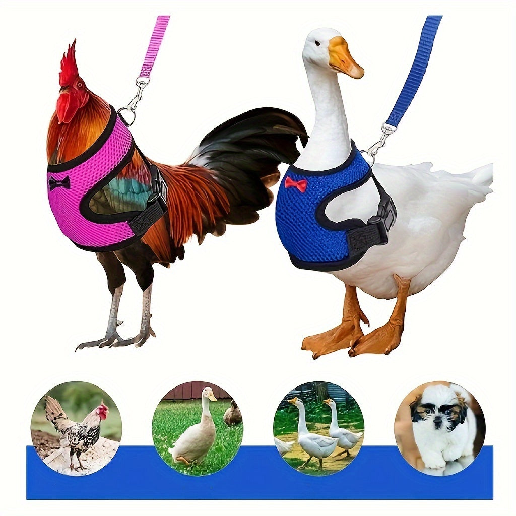 Arnés ajustable para pollo con correa para entrenamiento de aves de corral, chaleco transpirable