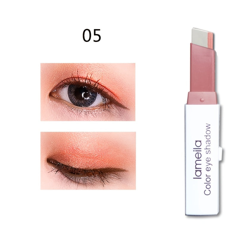 Women Two Tone Gradient Glitter Eyeshadow Stick Waterproof Long Lasting