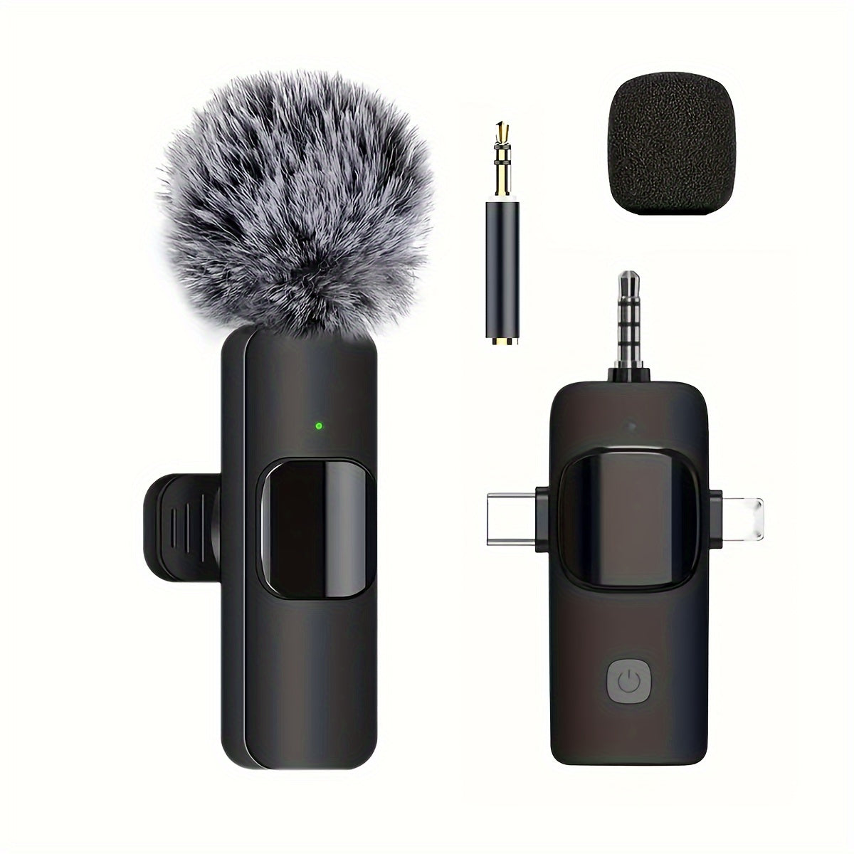 Wireless Lavalier Microphone for Mobile Phones Cameras and Computers 3-in-1 Wireless Condenser for Interviews Podcasts Vlogs