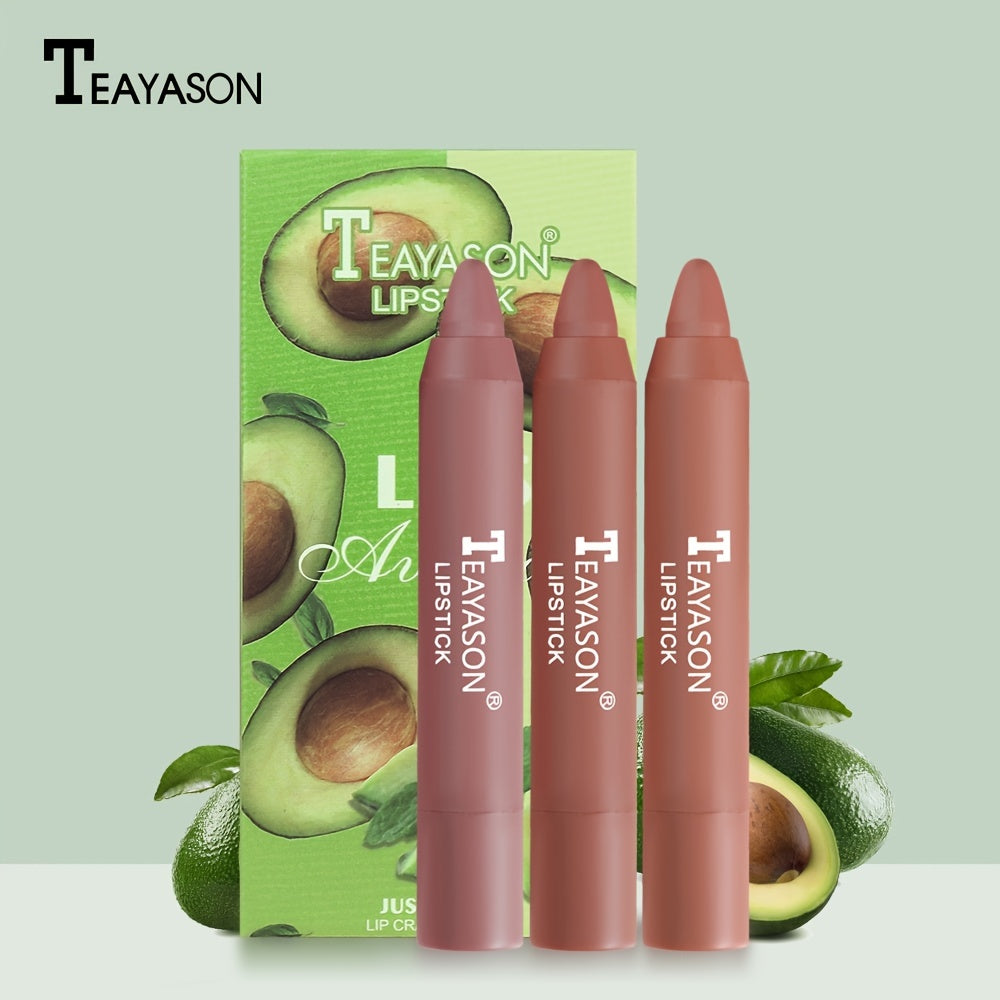 Set de 3 barras de labios mate para mujer, Velvet Air Cream, tonos nude de larga duración