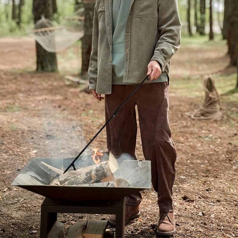 32-дюймовый портативный кочерга для костров, очагов и использования внутри помещения, черный металл