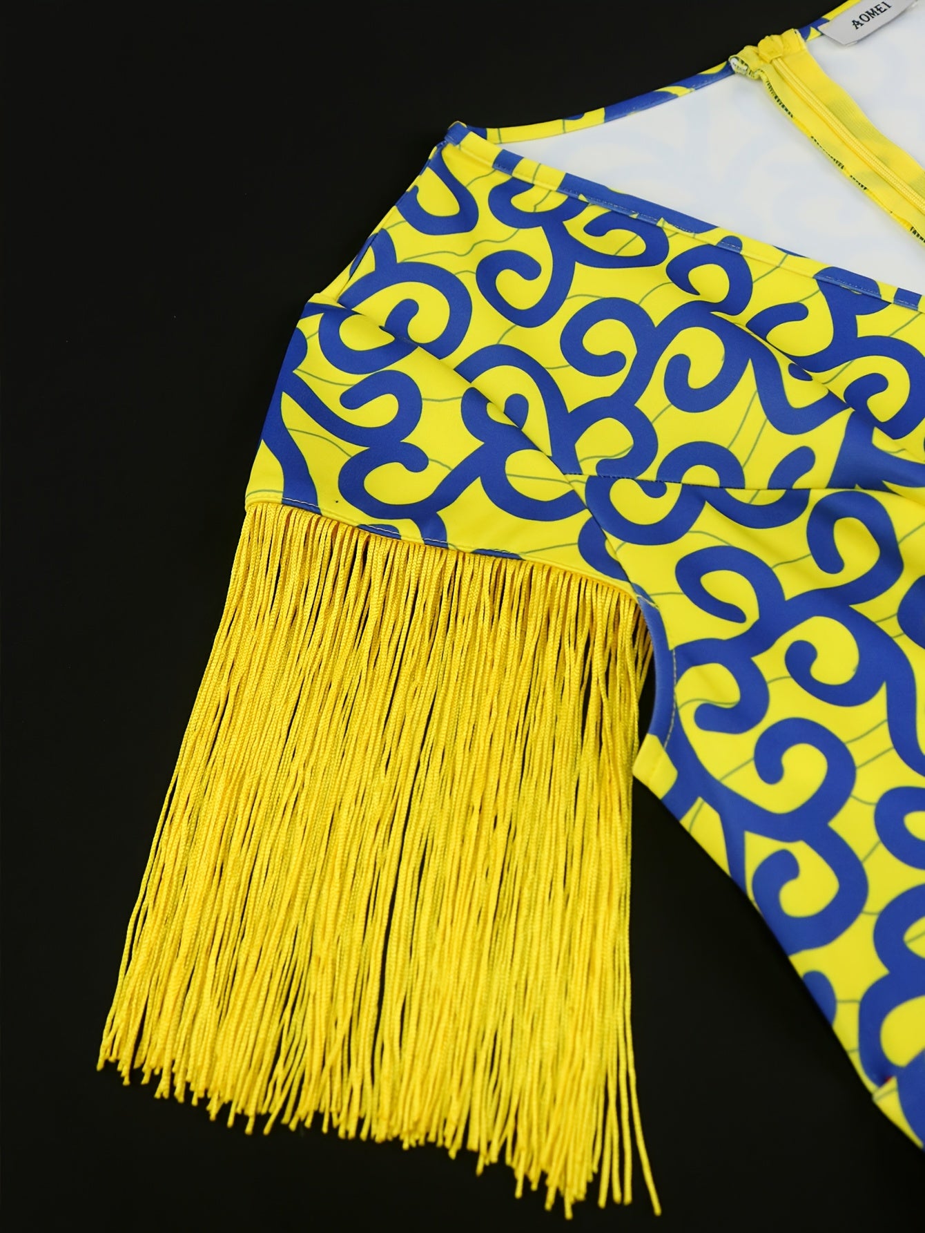 Women’s V-Neck Short Sleeve Party Dress with Abstract Print, Summer Dress