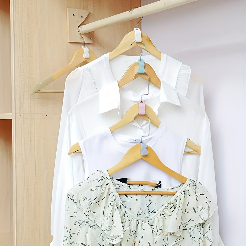 20 piezas de ganchos de pared de plástico apilables para organización del armario, ahorra espacio, perchas para ropa